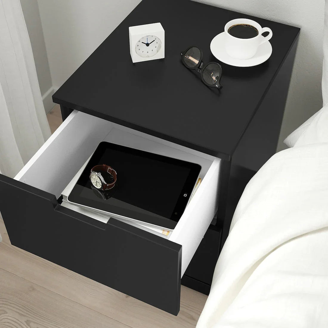 Commode - MDF Wood - Black - 40x42x54 cm - Cataloug