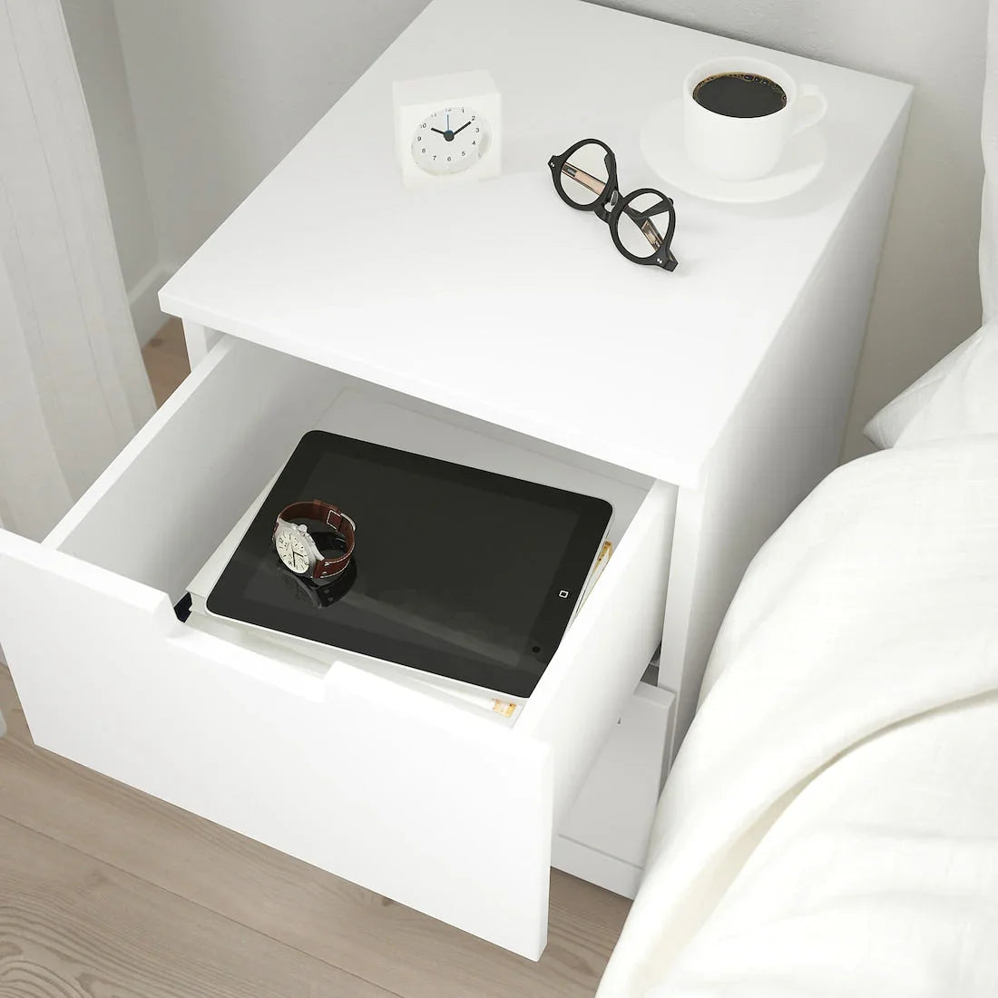 Commode - MDF Wood - White - 40x42x54 cm - Cataloug