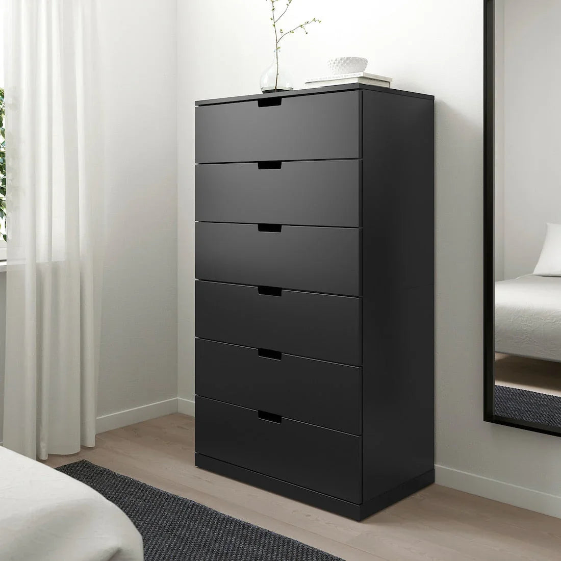 Drawer Unit - MDF Wood - Black - 78x42x145 cm - Cataloug