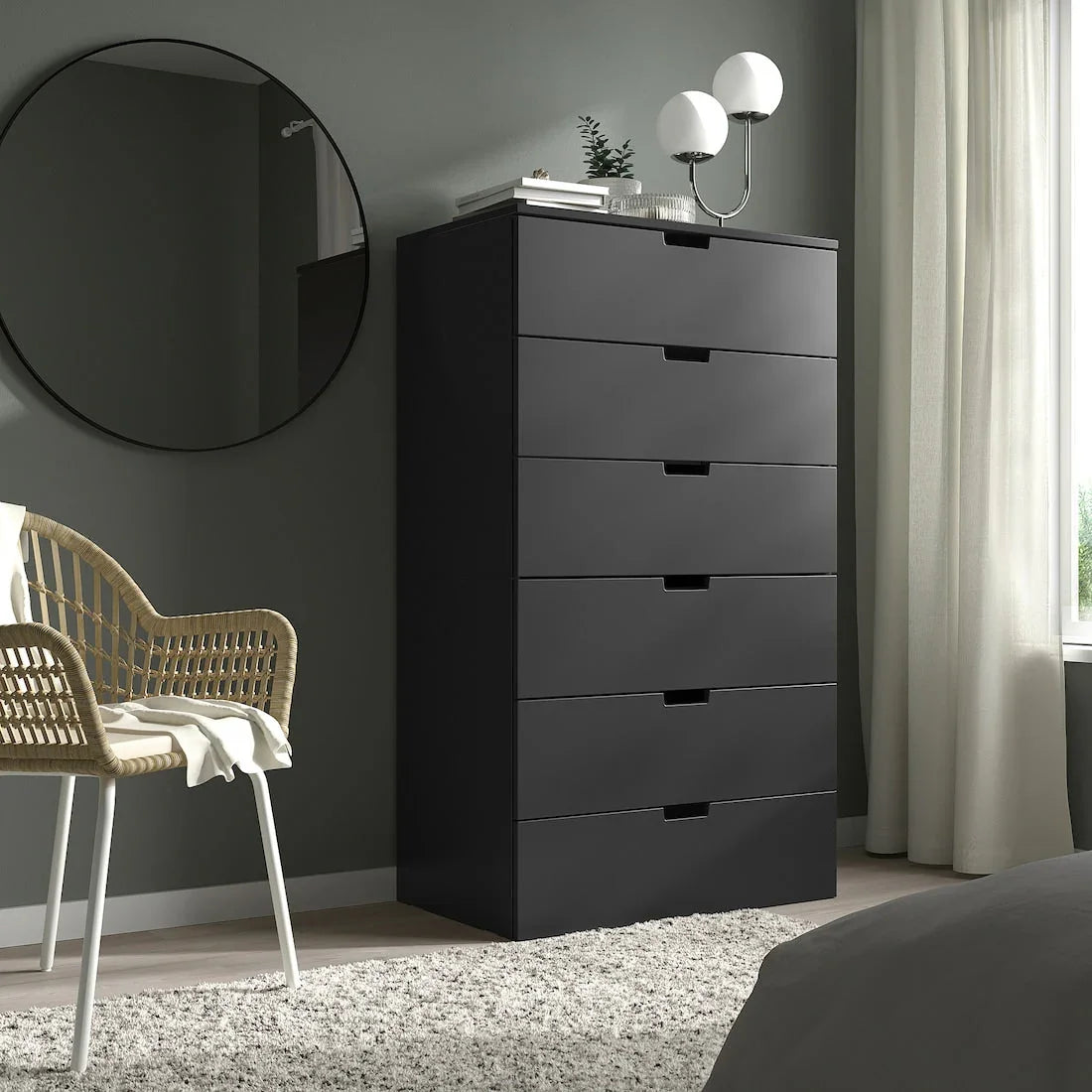 Drawer Unit - MDF Wood - Black - 78x42x145 cm - Cataloug