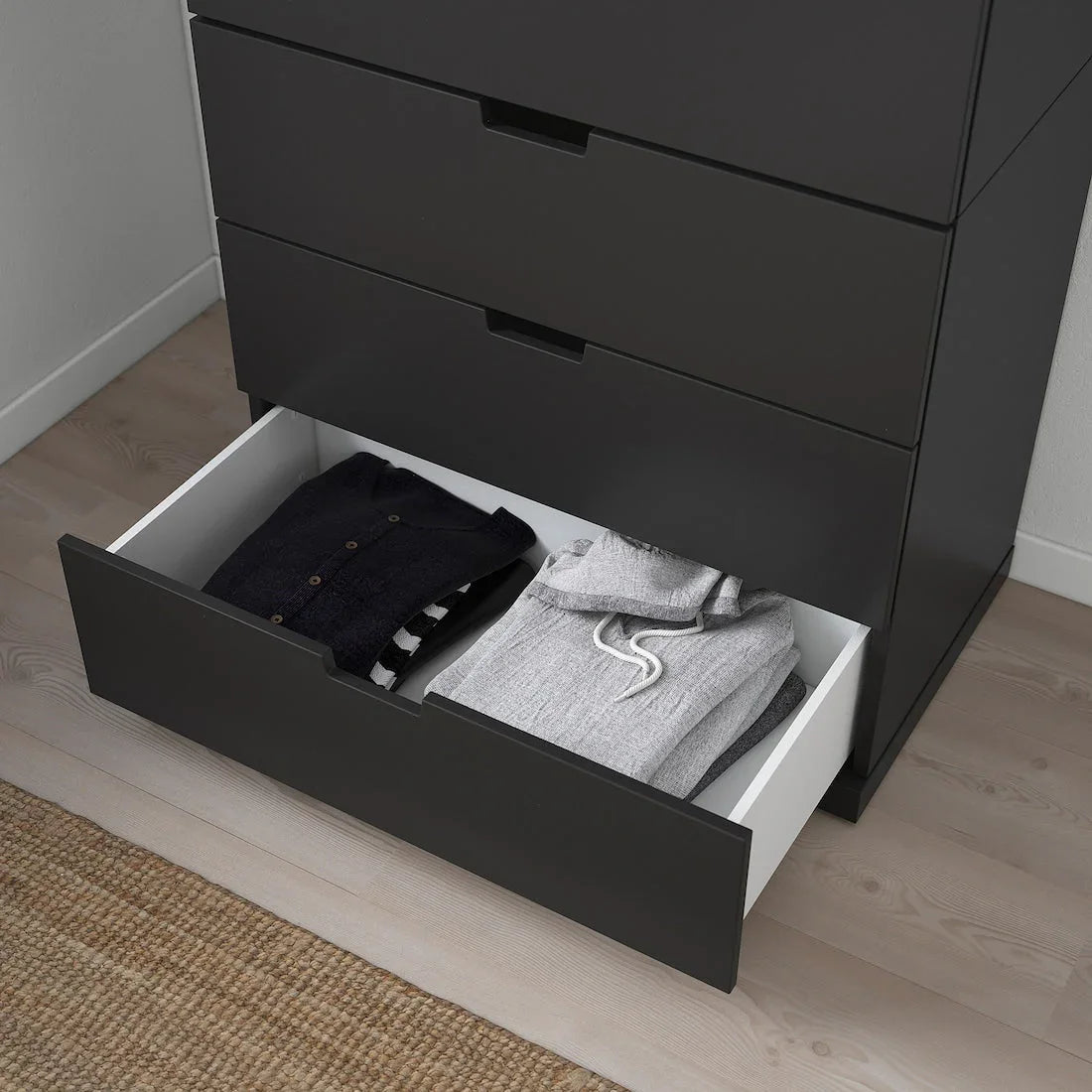 Drawer Unit - MDF Wood - Black - 78x42x145 cm - Cataloug