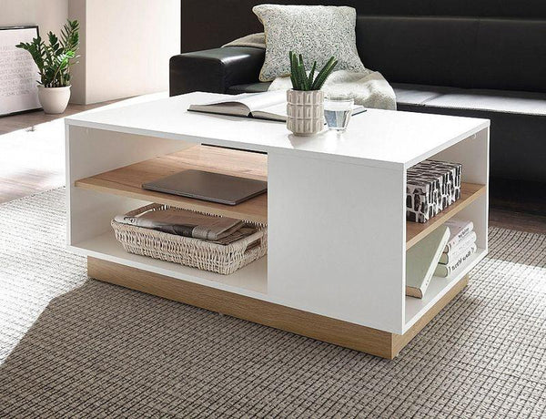 Coffee Table - MDF - White & Beige - 90x50x45 - Cataloug