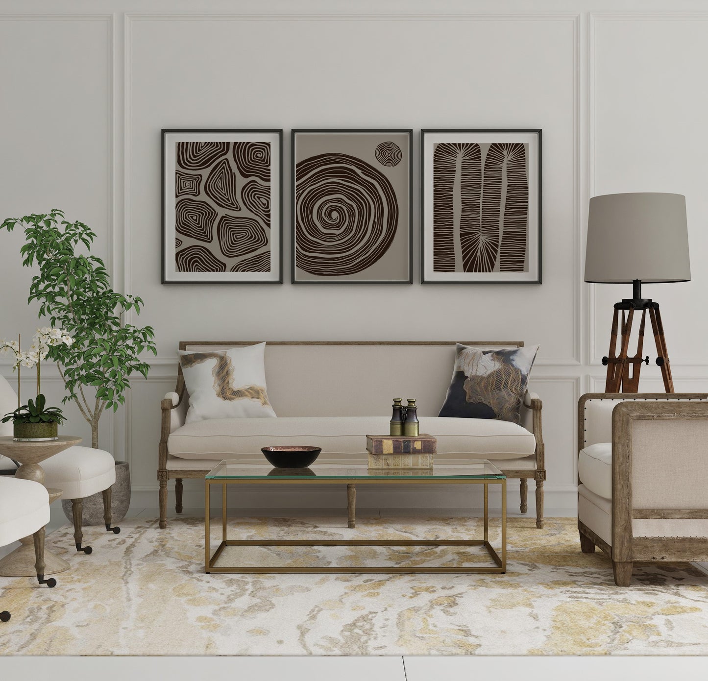 Tableau Set - Multi Color - 3 Pieces - 60x120 cm