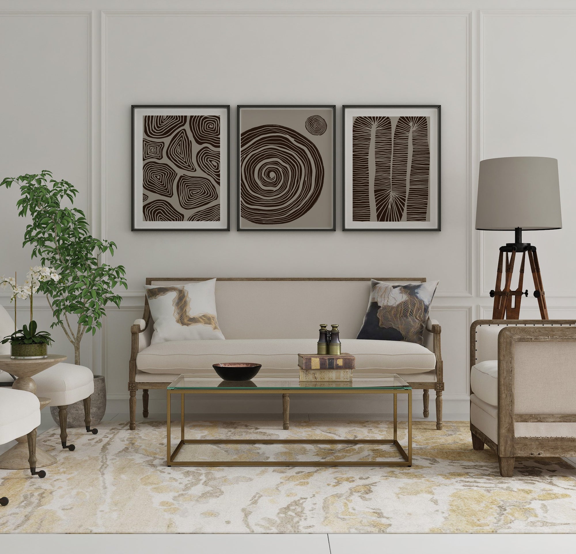 Tableau Set - Multi Color - 3 Pieces - 60x120 cm