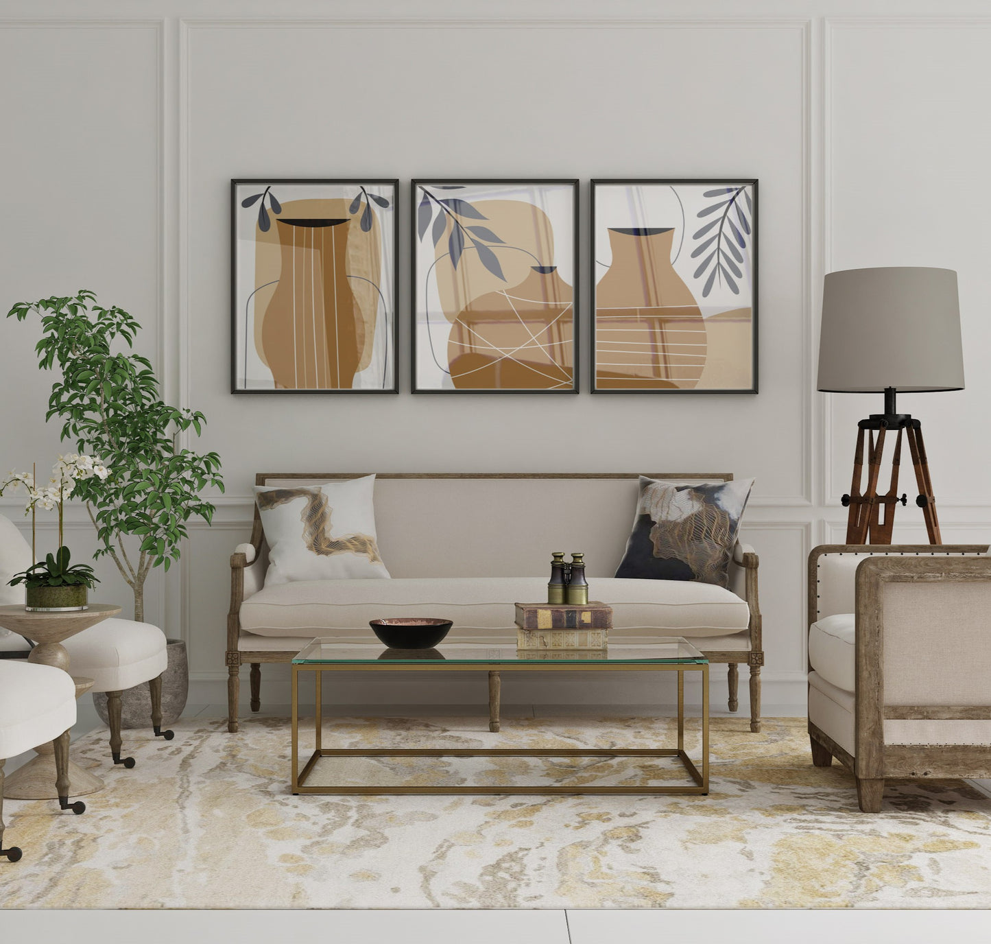 مجموعة تابلوه - متعدد الألوان - 3 قطع - 60×120 سم