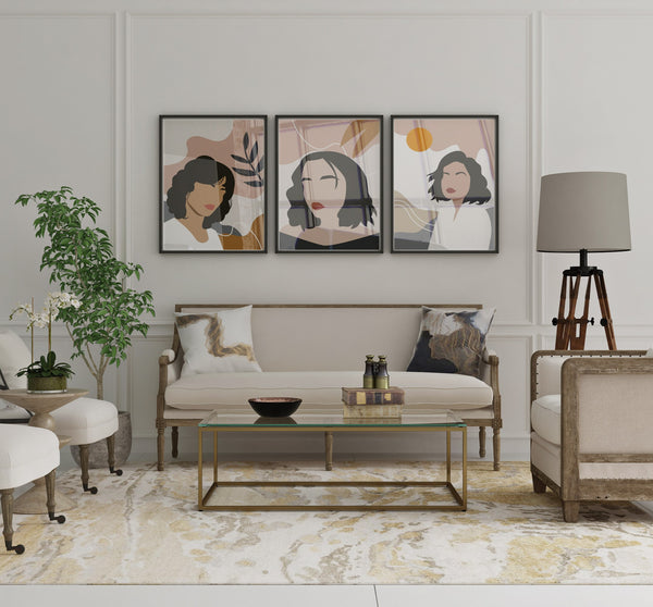 مجموعة تابلوه - متعدد الألوان - 3 قطع - 60×120 سم