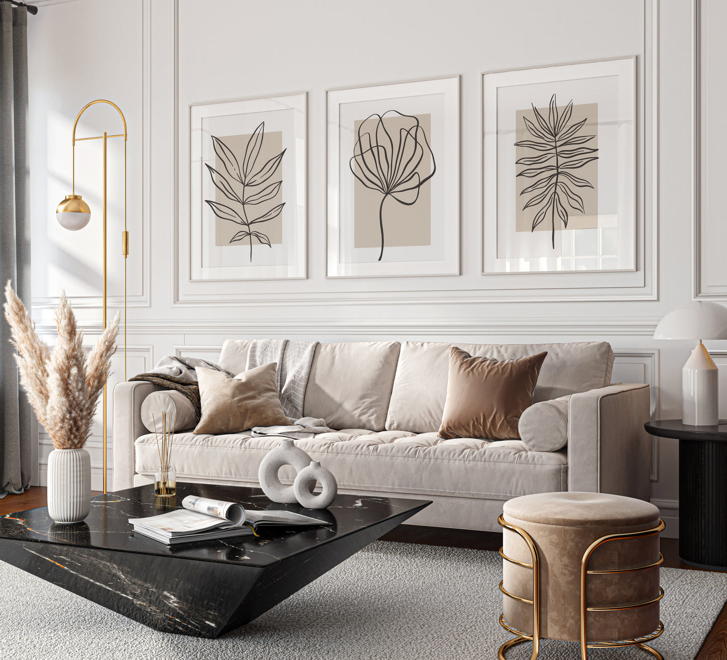 مجموعة تابلوه - متعدد الألوان - 3 قطع - 60×120 سم