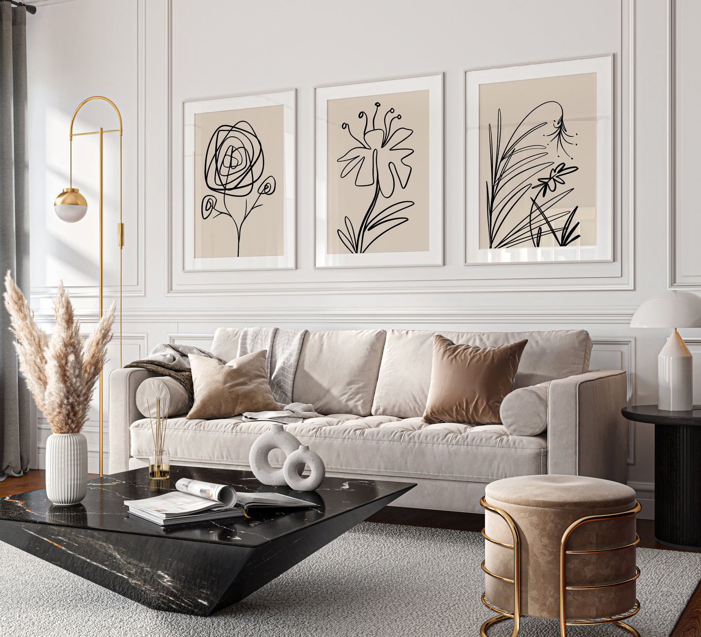 مجموعة تابلوه - متعدد الألوان - 3 قطع - 60×120 سم