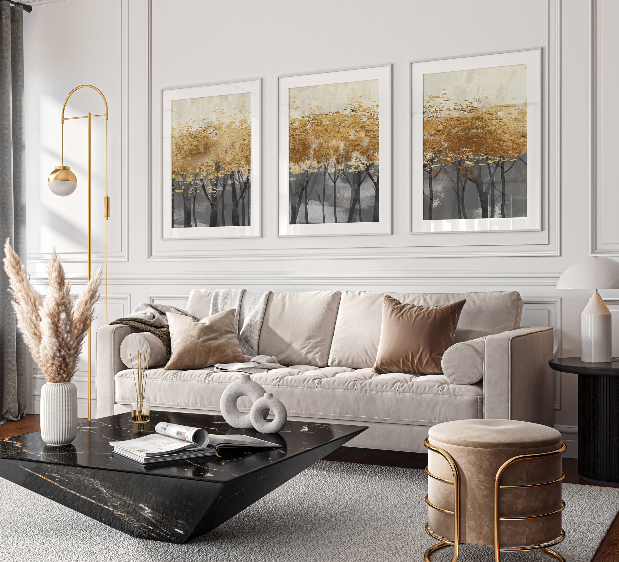 مجموعة تابلوه - متعدد الألوان - 3 قطع - 60×120 سم