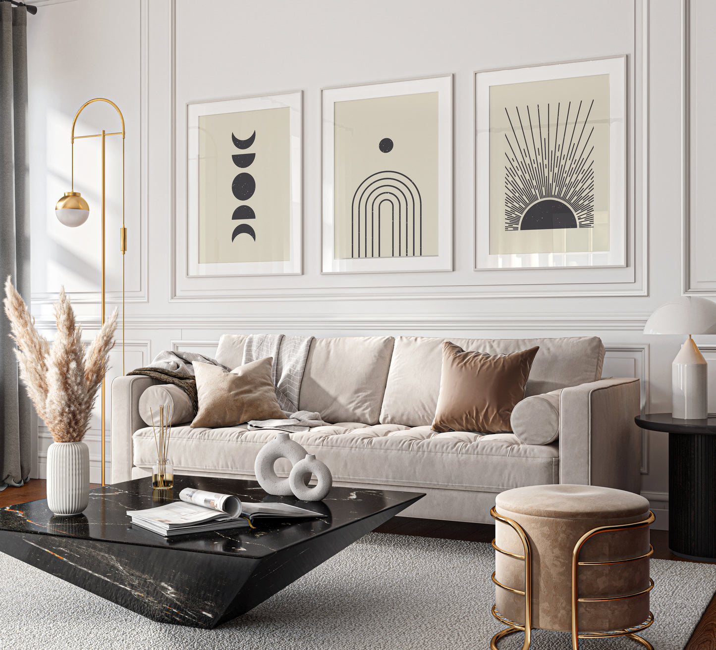 Tableau Set - Multi Color - 3 Pieces - 60x120 cm