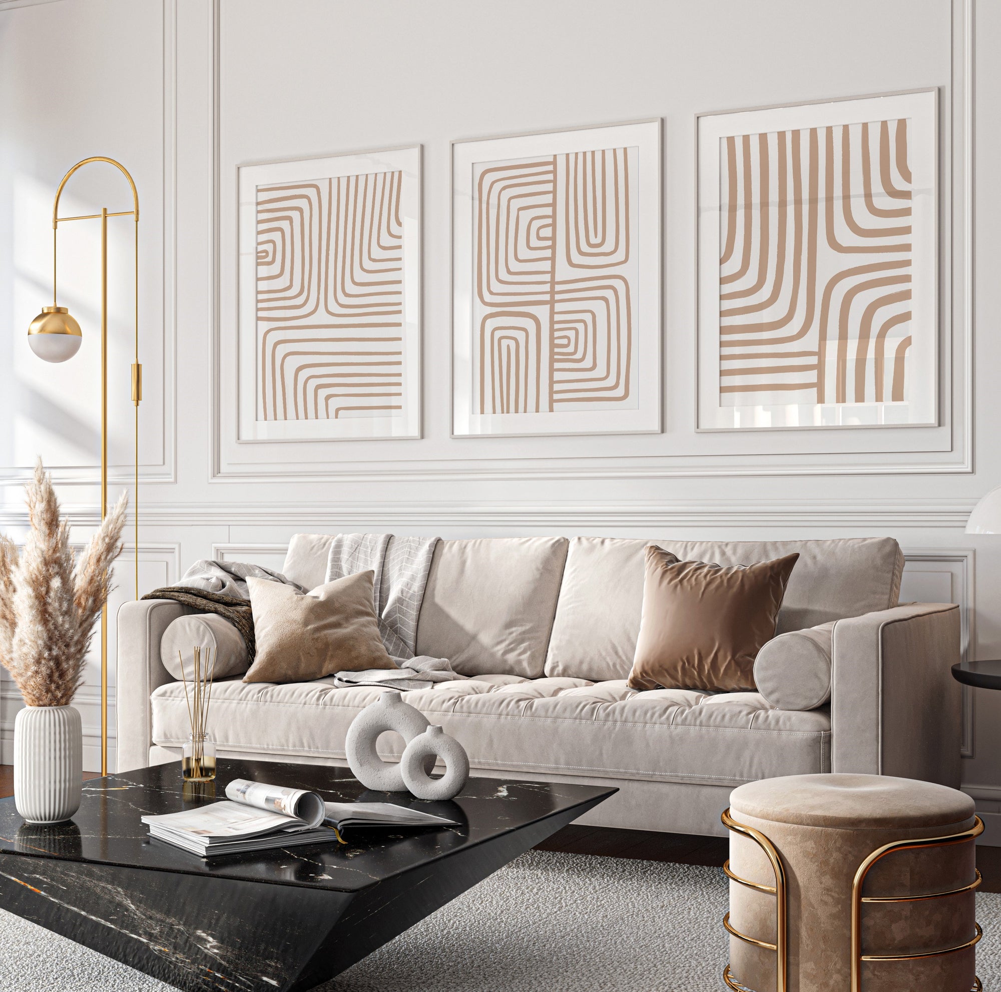 Tableau Set - Multi Color - 3 Pieces - 60x120 cm