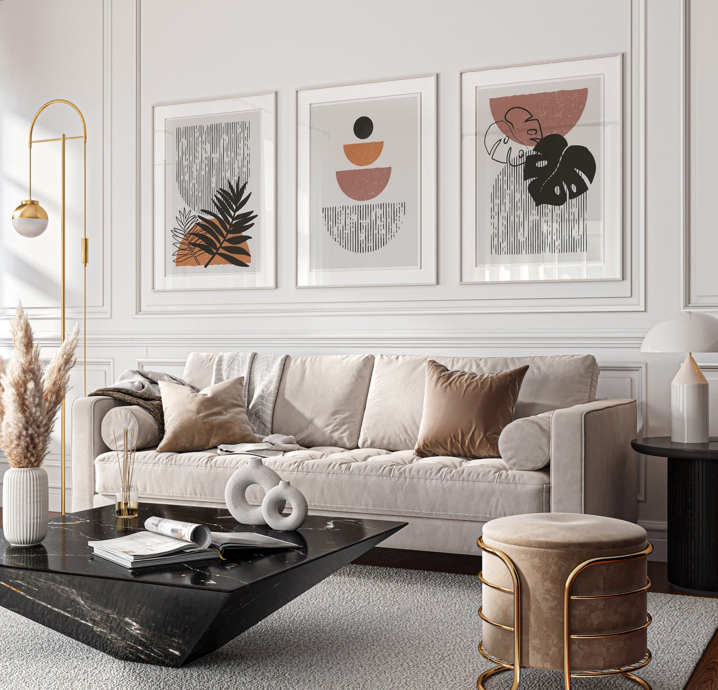 Tableau Set - Multi Color - 3 Pieces - 60x120 cm