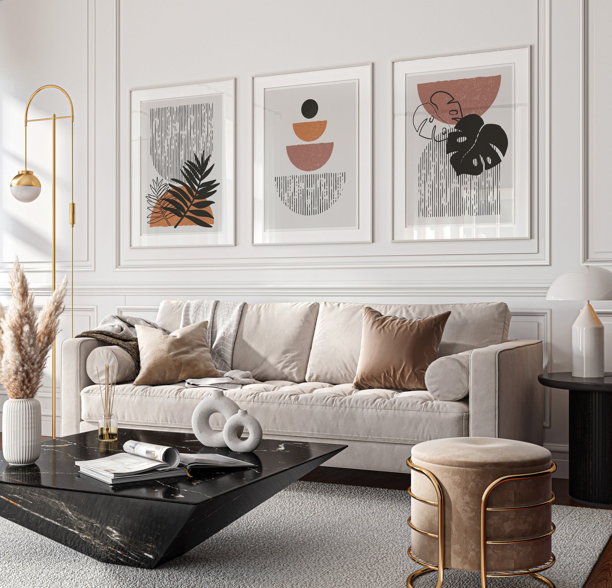 Tableau Set - Multi Color - 3 Pieces - 60x120 cm