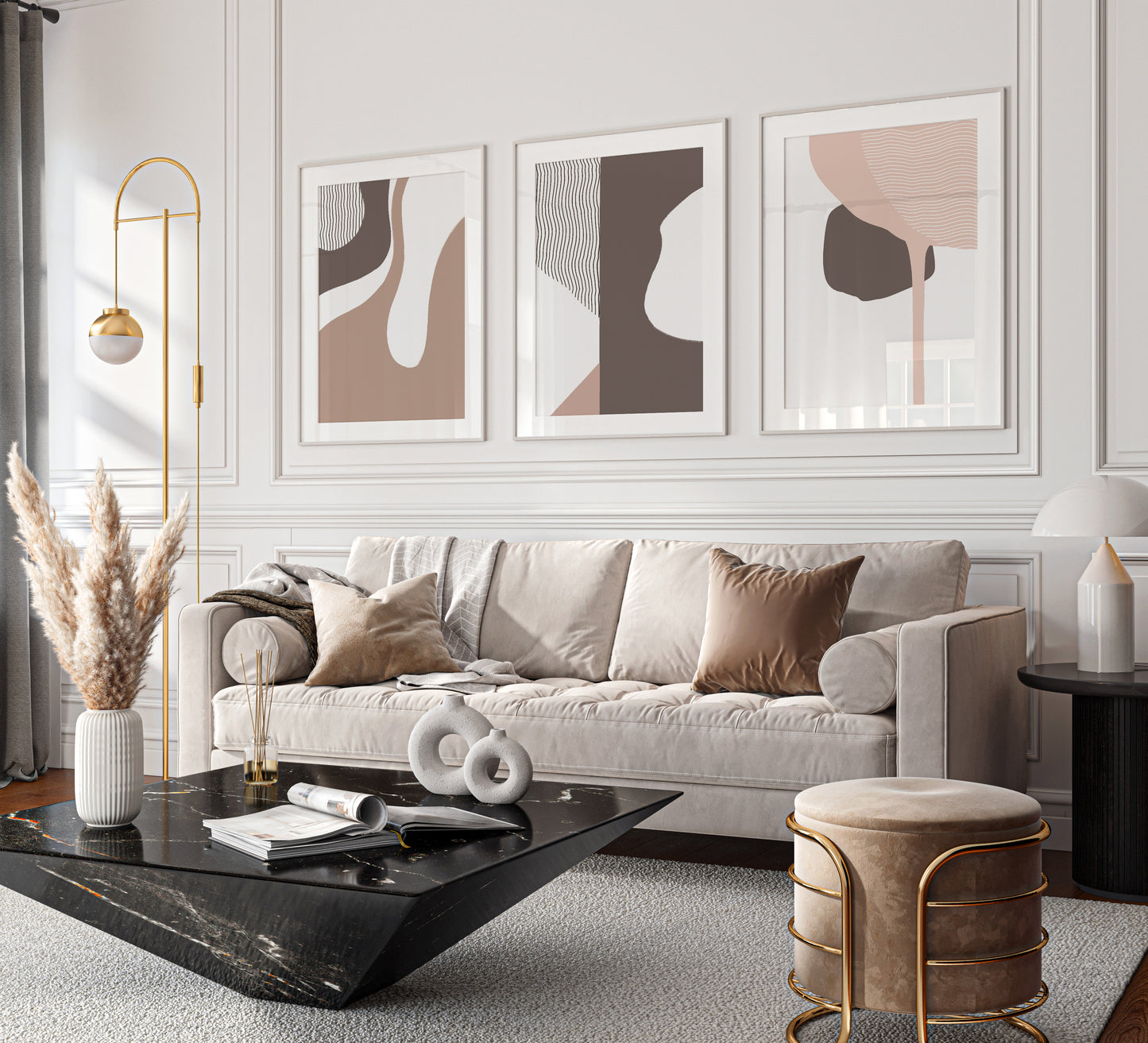 Tableau Set - Multi Color - 3 Pieces - 60x120 cm