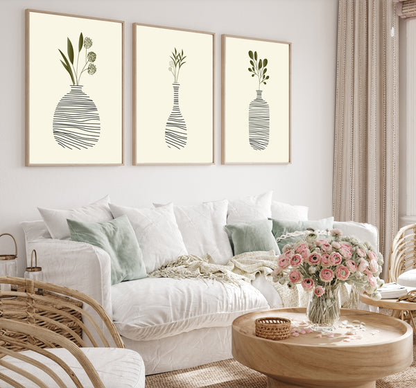 Tableau Set - Multi Color - 3 Pieces - 60x120cm