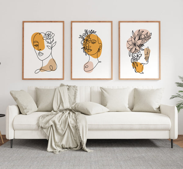 Tableau Set - Multi Color - 3 Pieces - 60x120cm