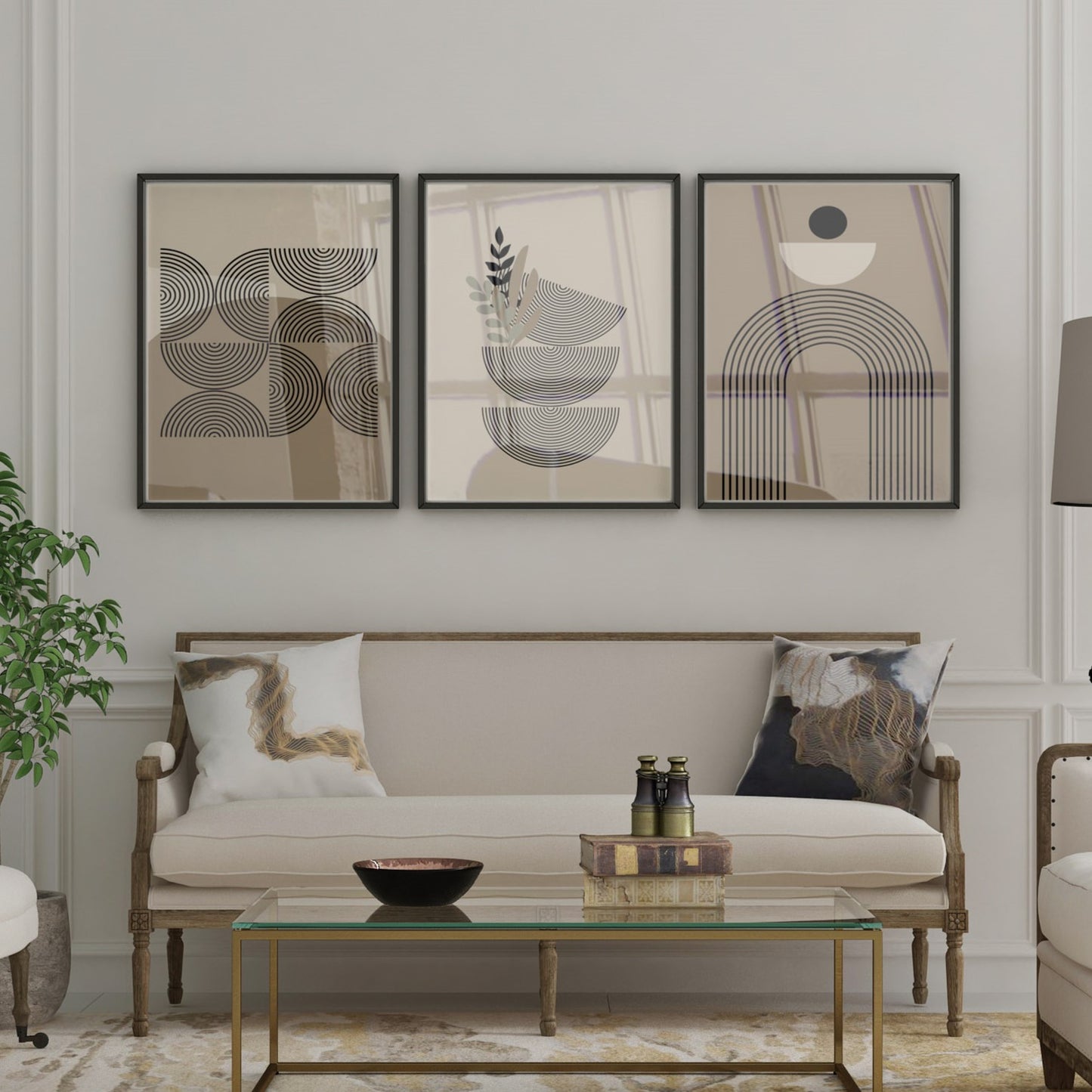 مجموعة تابلوه - متعدد الألوان - 3 قطع - 60×120 سم