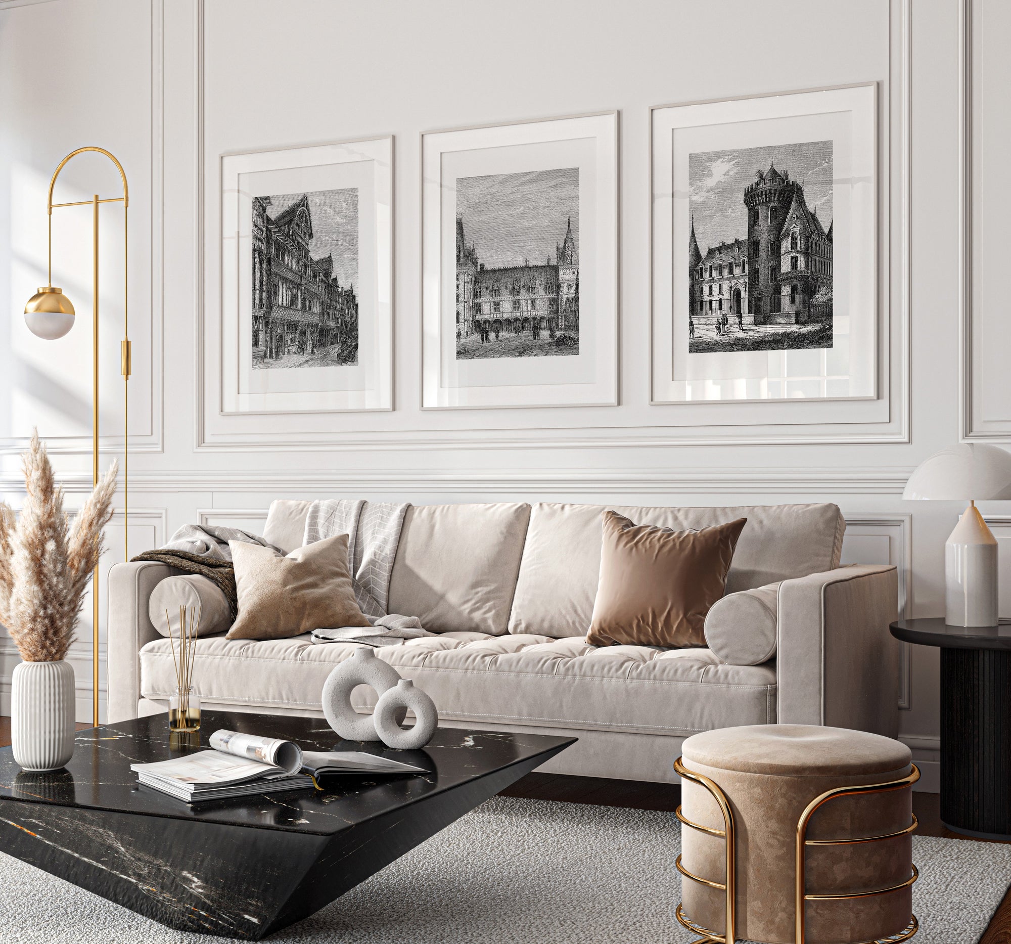 مجموعة تابلوه - متعدد الألوان - 3 قطع - 60×120 سم