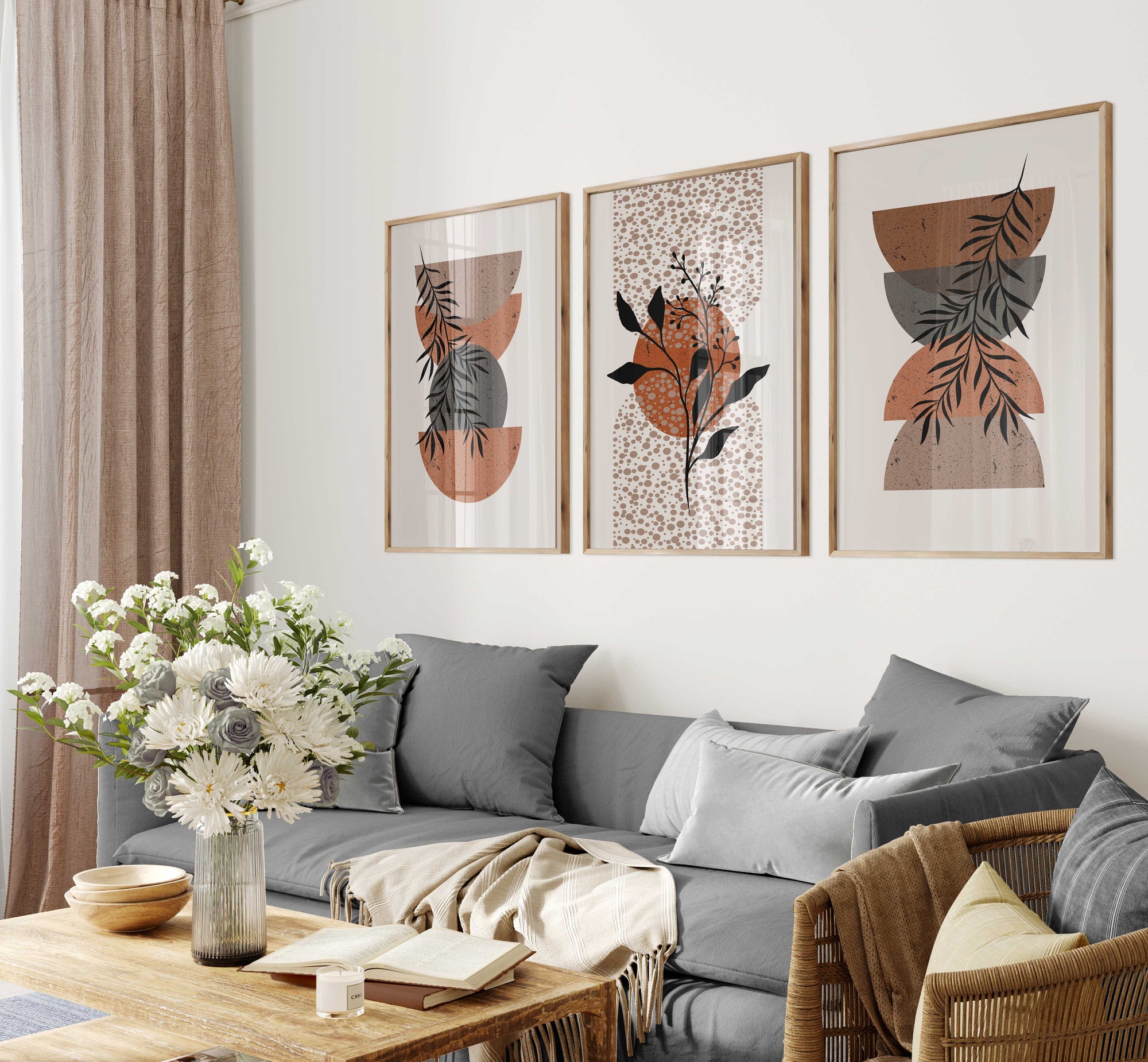 Tableau Set - Multi Color - 3 Pieces - 60x120cm