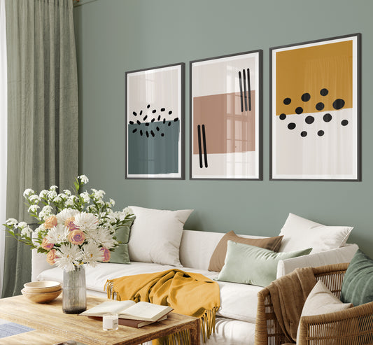 Tableau Set - Multi Color - 3 Pieces - 60x120cm