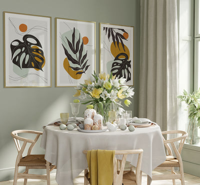 Tableau Set - Multi Color - 3 Pieces - 60x120cm