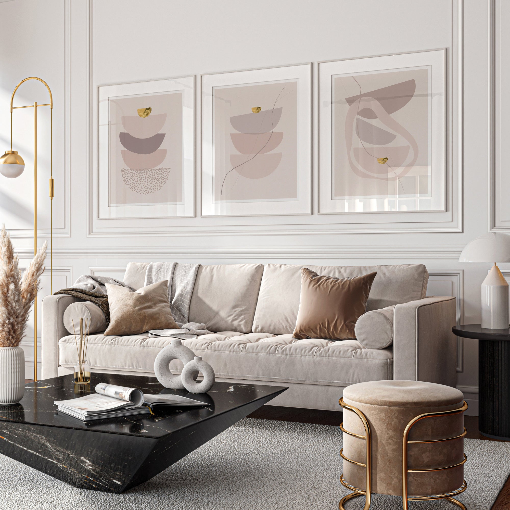 Tableau Set - Multi Color - 3 Pieces - 60x120cm