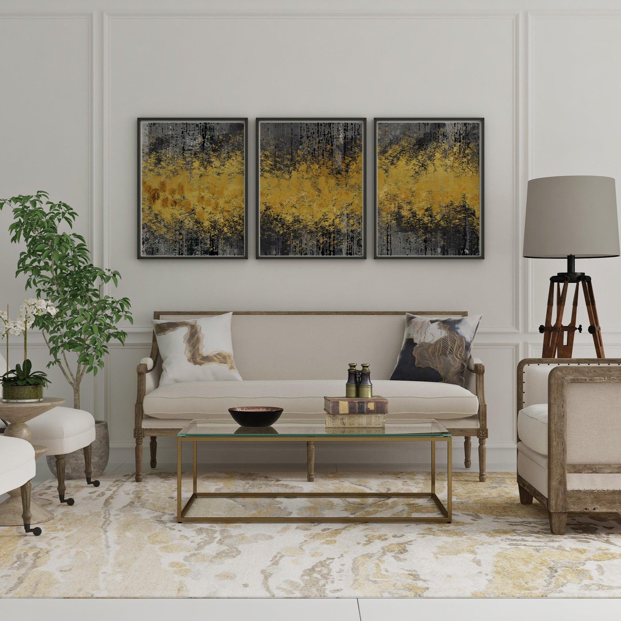 مجموعة تابلوه - متعدد الألوان - 3 قطع - 60×120 سم