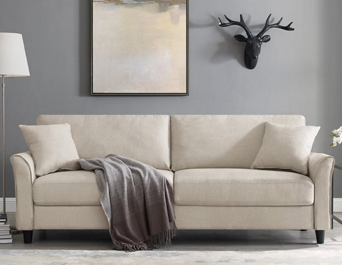 Sofa - 2Seat - Beech Wood - Beige - 160x80x75 cm
