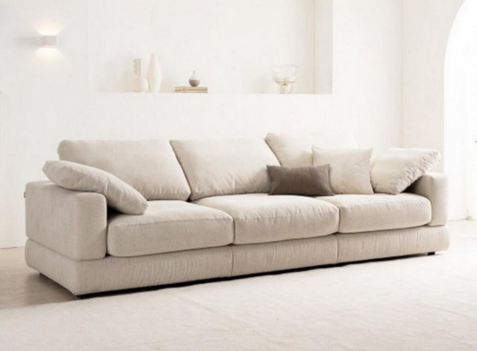 Sofa - 3 seat - Beech Wood - Beige - 200x80x80 cm