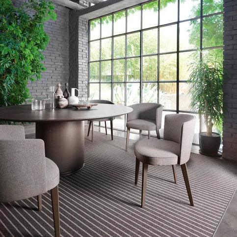 Chair - Oak Wood - Beech Wood - Linen- Multi color - 60x60x80 cm - Cataloug