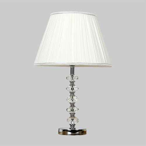 Table Lamp - Steel - Silver & White - 50x28 cm