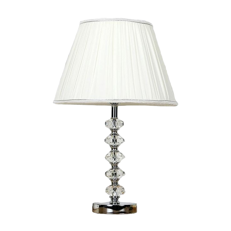 Table Lamp - Steel - Silver & White - 50x28 cm