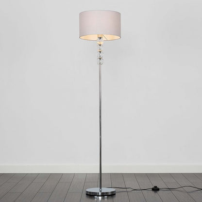 Floor Lamp - Steel -Silver & off White - 150x40 cm