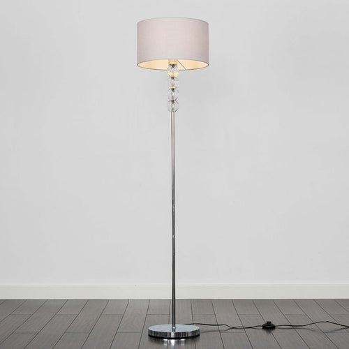 Floor Lamp - Steel -Silver & off White - 150x40 cm