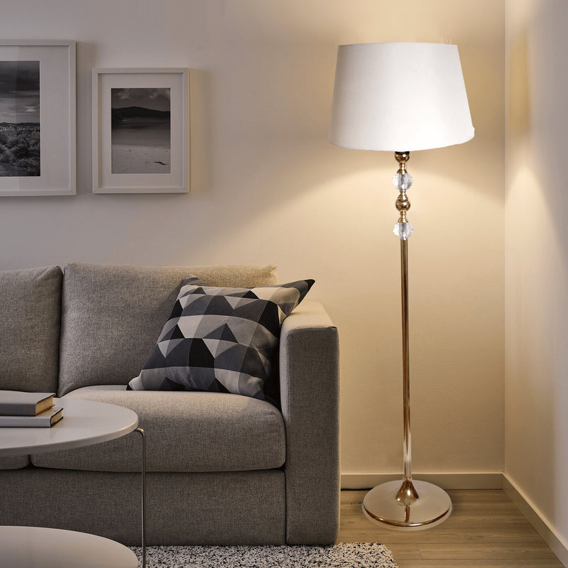 Floor Lamp - Steel -Gold & white - 150x40 cm