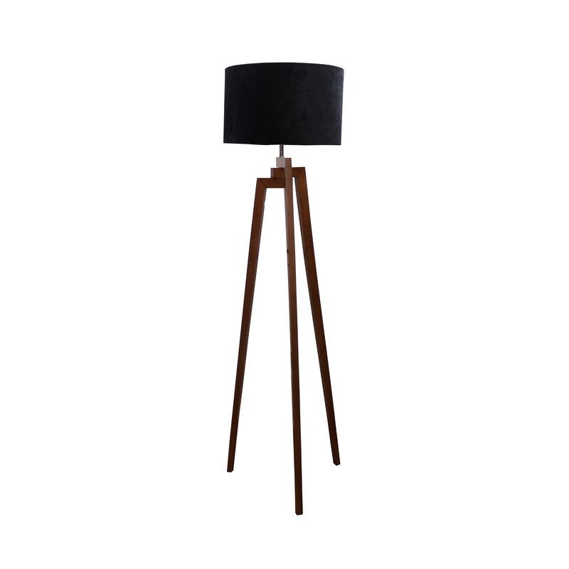 Floor Lamp - Beech Wood -Black - 150x40 cm