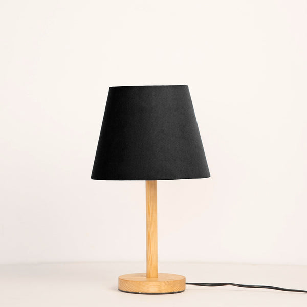 Table Lamp - Beech Wood - Black - 45x28 cm