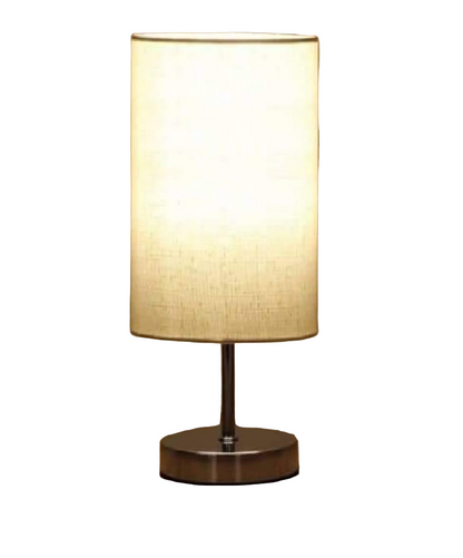 Table Lamp - Steel - Silver & Off White - 45x28 cm