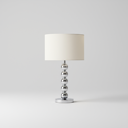 Table Lamp - Steel - Silver & White - 45x28 cm