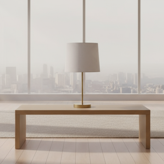 Table Lamp - Steel - Gold & White - 45x28 cm