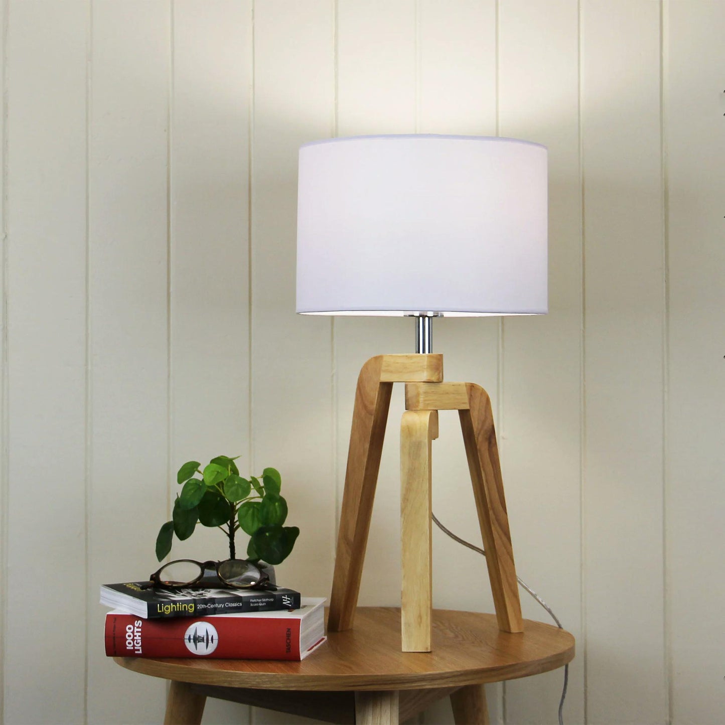 Table Lamp - Beech Wood - Multi Color - 45x28 cm