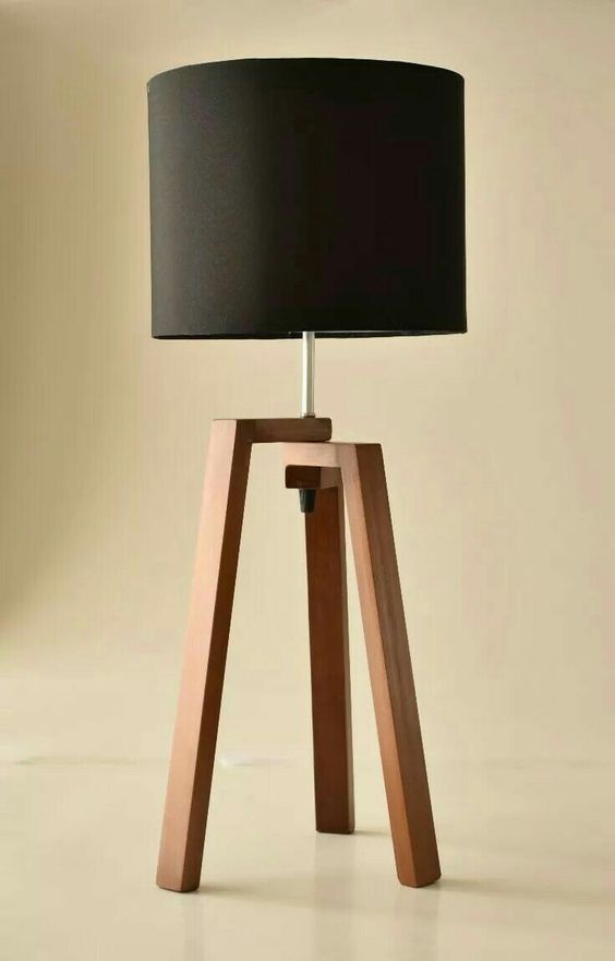 Table Lamp - Beech Wood - Multi Color - 45x28 cm