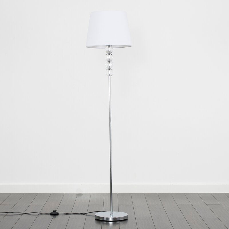 Floor Lamp - Steel - Silver & White - 150x40 cm