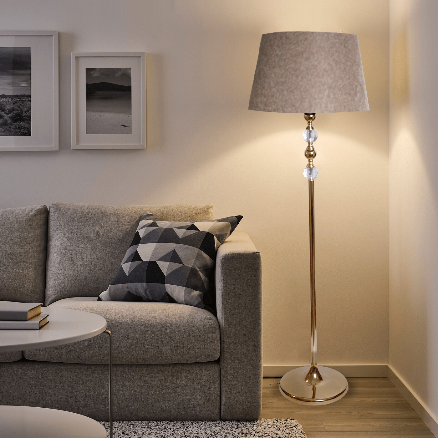 أباجوره - ستيل - ذهبي وبيج - 150×40 سم