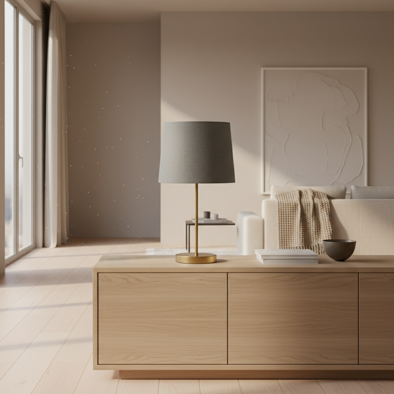 Table Lamp - Steel - Gold & Gray - 45x28 cm