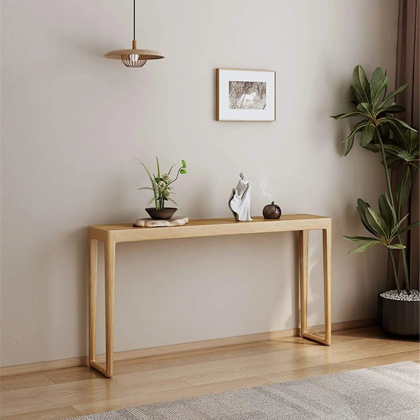 وحدة تحكم مع إطار NW- لون خشبي - 120x29x90 سم