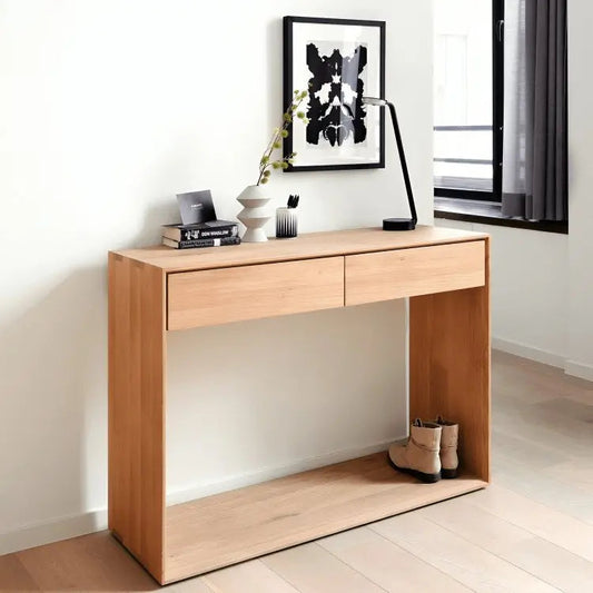 كونسول مع إطار - NW - لون خشبي - 110x35x41 سم