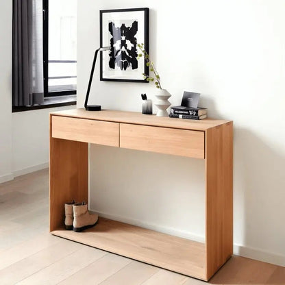 كونسول مع إطار - NW - لون خشبي - 110x35x41 سم