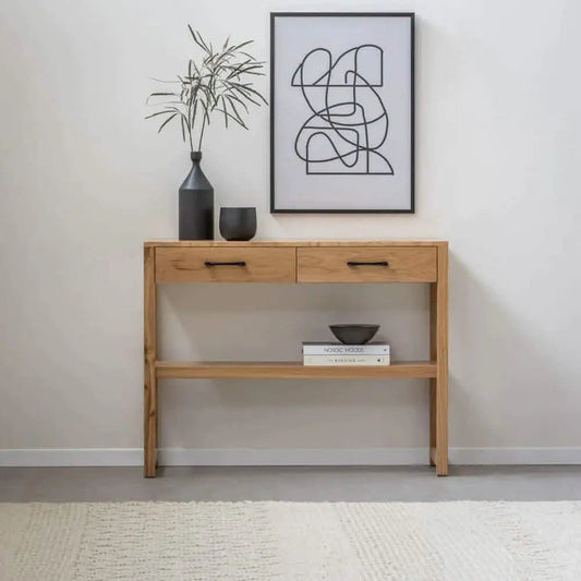 كونسول مع إطار -غير متوفر-لون خشبي- 110x35x90 سم