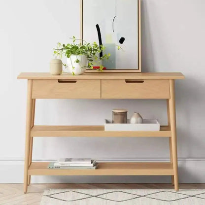 كونسول مع إطار - شمال غرب - لون خشبي - 110 × 35 × 90 سم